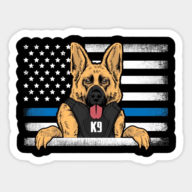 Police Service Dog K9 German Shepherd Dog Police Officer Sticker by captainmood